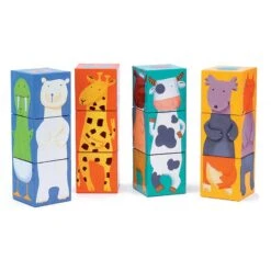 12 Cubes Animaux Couleurs - Djeco