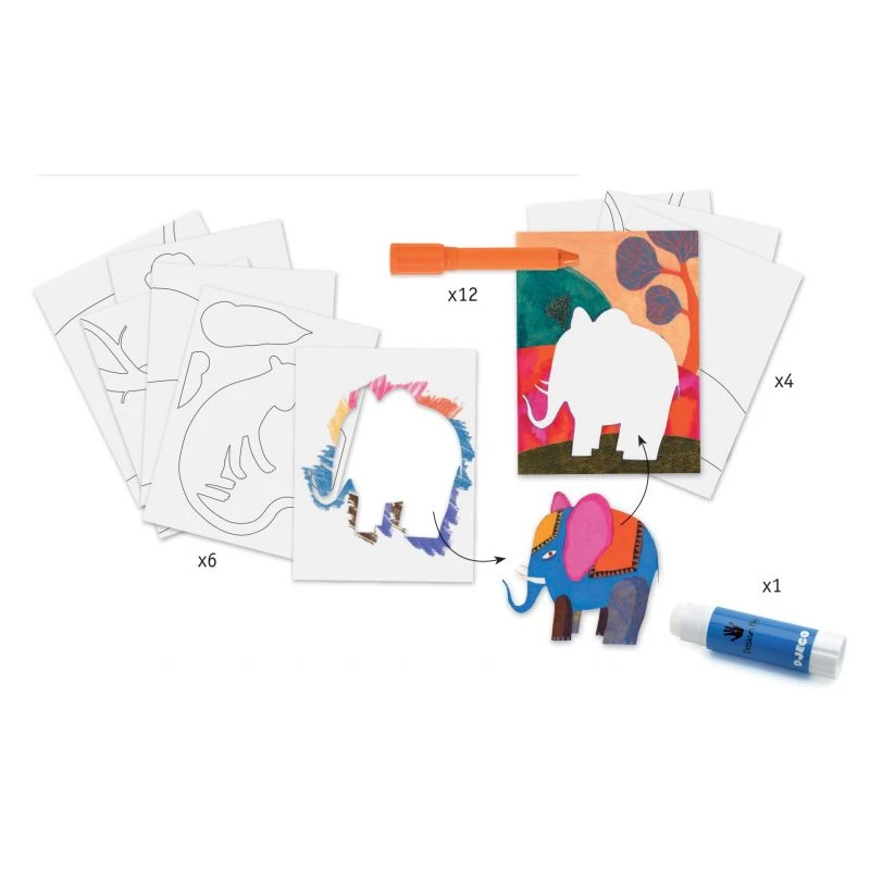 Atelier Pastel Gras "Farouches" Djeco 2 Atelier Pastel Gras "Farouches" Djeco – Image 2