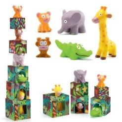 Djeco Cubes Et Animaux à Empiler Maxi Topanijungle -Djeco cubes et animaux a empiler maxi topanijungle 7