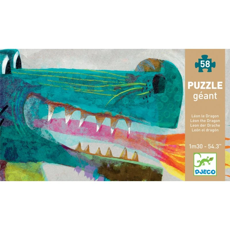 Djeco Puzzle Géant Léon Le Dragon 58 Pièces 2 Djeco Puzzle Géant Léon Le Dragon 58 Pièces – Image 2