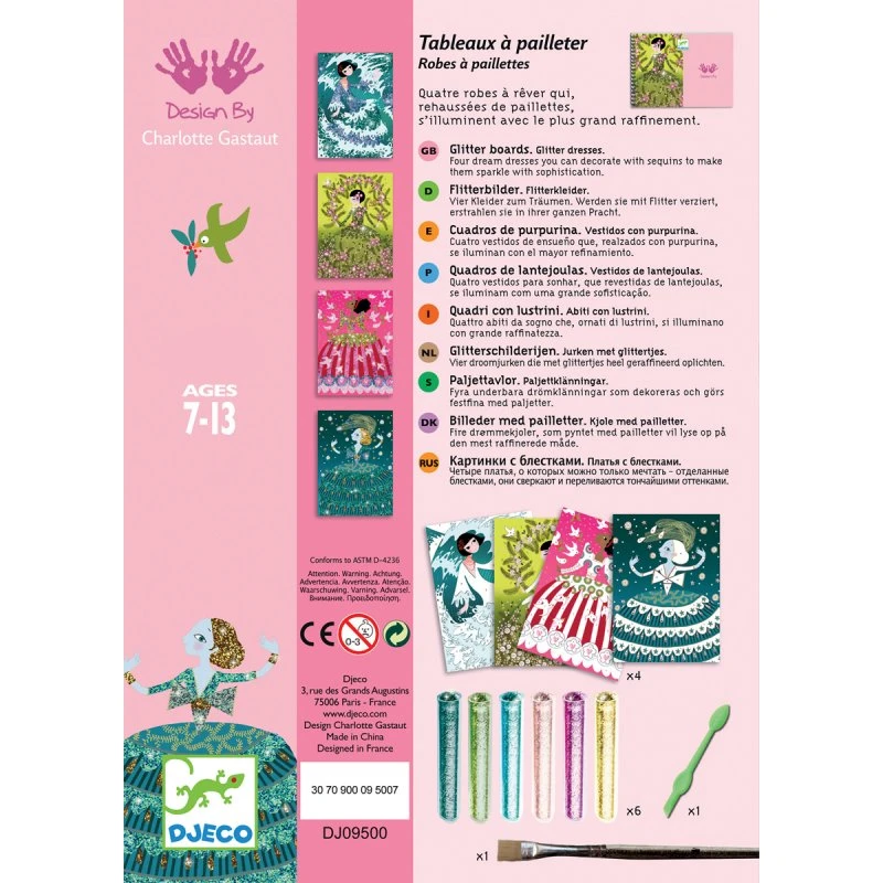 Djeco Robes à Paillettes - Tableaux à Pailleter 3 Djeco Robes à Paillettes - Tableaux à Pailleter – Image 3