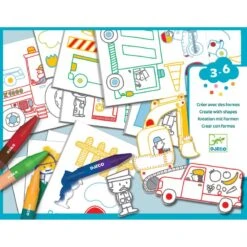 Djeco Un Monde à Créer, Voitures - Pochoirs, Coloriages Et Collages -Djeco un monde a creer voitures 2